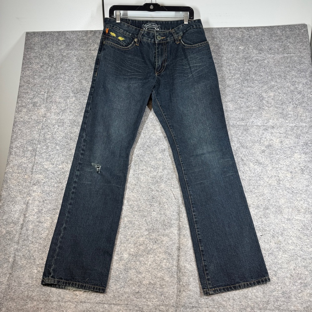 Robin’s Jean US Army Embroidered Jeans Blue Size 31 Y2K Distressed Streetwear - Picture 2 of 16